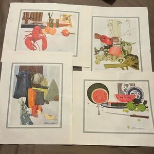 Set of 4 signed David Cunningham Prints